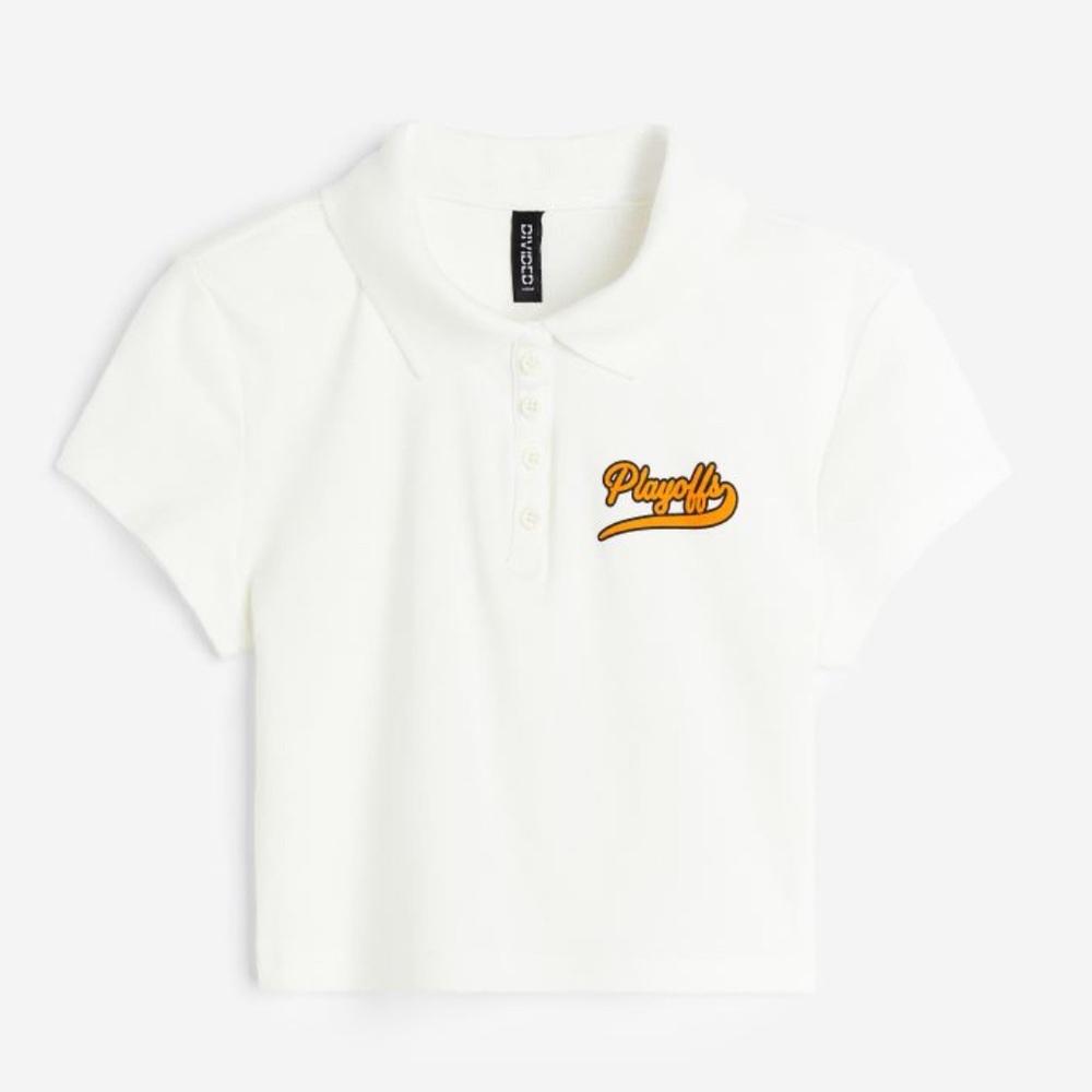 H&M DIVIDED PLAYOFFS COLLARED CROP TOP 🔝